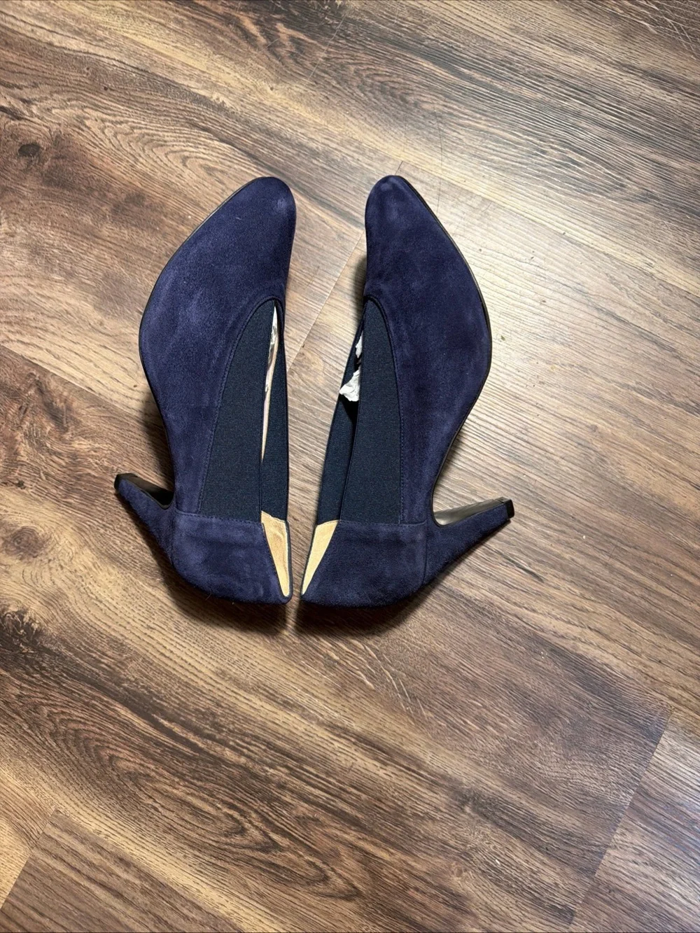 Sole Bliss Mercy Navy Suede Comfort Heels Wide Fit Bunion Friendly 39.5 US 9 New